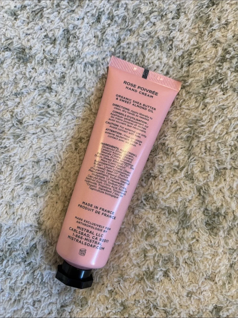 Mistral Rose Poivrée Scented Luxury Hand Cream France NWT 2oz.